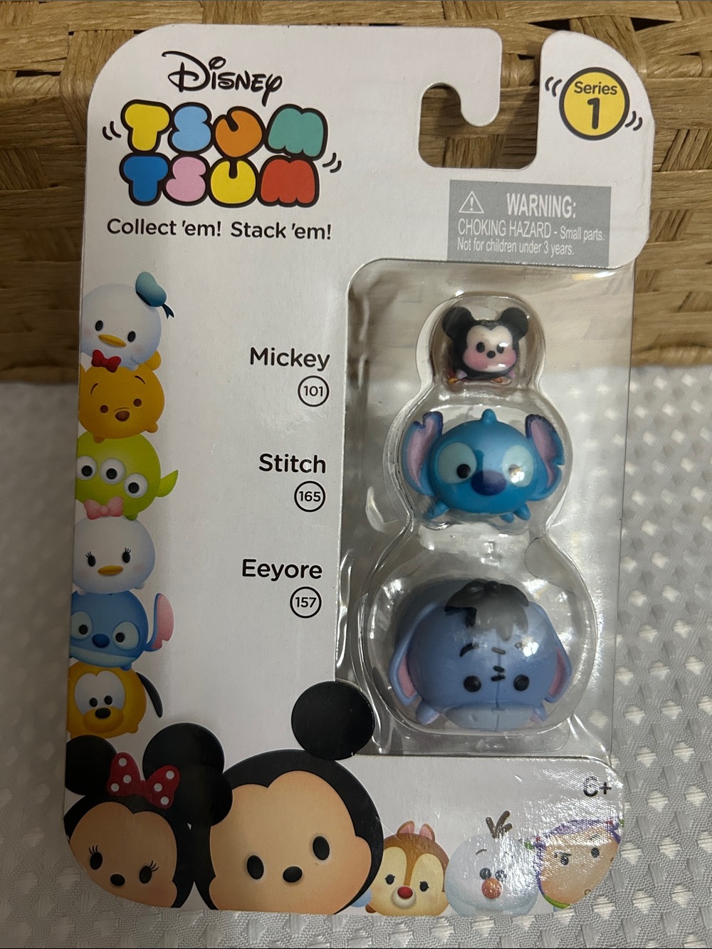 Disney Tsum Tsum Stackable Figures - Mickey, Stitch, Eeyore